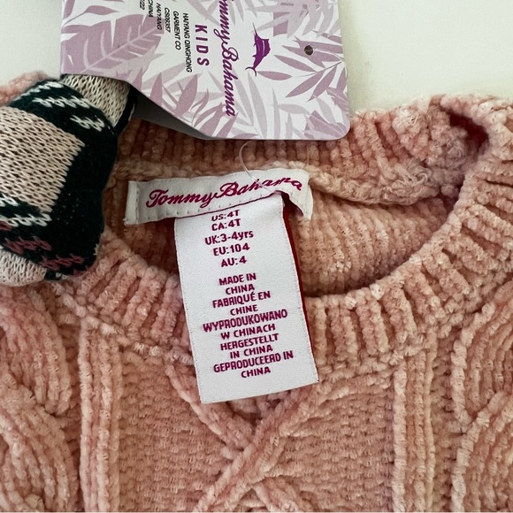 Tommy Bahama Toddler Girl 3 Piece Set- Chenille Sweater, Plaid Skirt & Headband - Picture 8 of 10